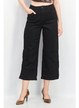 اشتري Women Regular Fit Plain Denim Jean, Black في الامارات