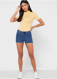 Buy Belted Denim Shorts in Saudi Arabia