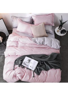اشتري Duvet Cover Bedding Set 4-Piece Simple Printed Bed Linen Set Pillowcase Bed Sheet Duvet Cover with Zip Closure في الامارات