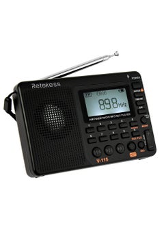 Buy FM/AM/SW Radio Multiband Radio Receiver REC Recorder Bass Sound MP3 Player Speakers with Sleep Timer Black in Saudi Arabia