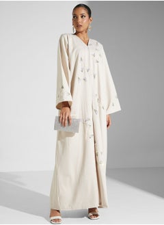 Buy Embellished Button Detail Abaya in Saudi Arabia