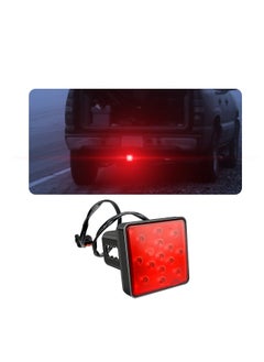 Buy Red Lens Brake Light Trailer Hitch Cover, 15 LED Super Bright Smoked Lens Square Tail Light, Universal Fit 2" Receiver, Car Exterior Accessories, for Towing Truck SUV RV (Red Lens Red Light) in UAE