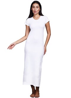 Buy comodo Half sleeve long dress egyptian cotton 100% in UAE