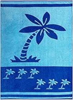 Buy Signoola Beach Towel 90 x 170 cm Blue Palm, 100% cotton. in Egypt