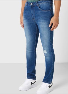 Buy Slim Fit Washed Jeans in UAE