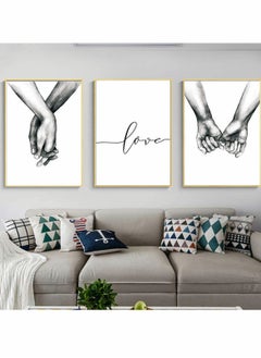 اشتري Wall Art Canvas Painting, Abstract Prints Neutral Wall Art Decor, Simple Fashion Art Line Drawing Decor for Home Living Room Bedroom Office 40 x 50 CM, Unframed 3 Pcs في السعودية