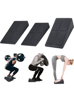 Buy Squat Wedge Block Adjustable Non-Slip Squat Ramp Slant Board Calf Stretcher, Heavy Duty 3pcs Foam Foot Ankle Knee Stretcher Leg Extender, Incline Board Platform for Heel Elevated Squat and Calf Raise in Saudi Arabia