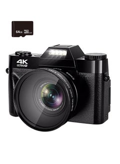 Buy 4K Digital Camera 56MP 16X Digital Zoom 3'' Flip Screen WiFi Web Camcorder Vintage Photography Compact Professional Video Camera with 64G Memory Card in Saudi Arabia