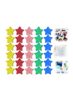 Buy 30 Pack Fridge Magnet Star Magnets Heavy Duty Round Refrigerator Whiteboard Locker 5 Colors in Saudi Arabia