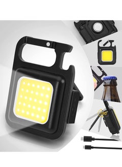 Buy Small COB Work Light, Rechargeable Mini Flashlight 800 High Lumens 4 Light Modes, Pocket Led with Folding Bracket Bottle Opener and Magnet Base for Running, Fishing & Camping Accessories in UAE