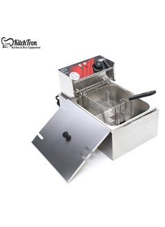 Buy Electric Deep Fryer Stylish Red Panel 6L 2500W,Stainless Steel Single Tank Fryer with Fryer Basket.Outstanding Adjustable Temperature Control.Perfect for Home and Commercial Restaurants. in UAE