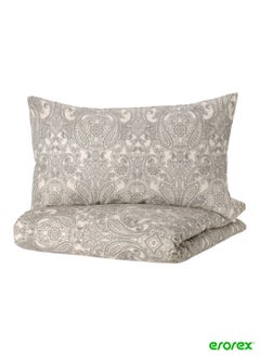 Buy Duvet cover and 2 pillowcases dark grey 240x220/50x80 cm in Saudi Arabia