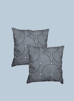 Buy Cushion Cover,45X45 Cm (18X18 inch) 2-Pcs Decorative Throw Pillowcases Without Filler With Beautiful Abstract Art For Sofa Bed Living Room And Couch, Mid Grey in Saudi Arabia
