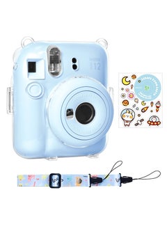 اشتري Clear Case for Fuji Instax Mini 12/Polaroid 12, Fujifilm 12 Instant Camera with Back Photos Pocket, Shoulder Strap and Beautiful Sticker في الامارات