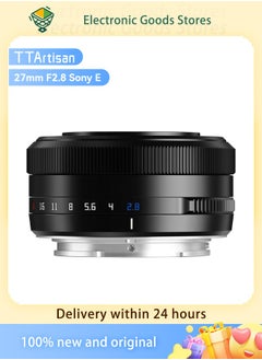 Buy TTArtisan AF 27mm F2.8 Auto Focus Lens APS-C Camera Lens Compatible with for Sony E-Mount Mirrorless Cameras A5000 A5100 A6000 A6100 A6300 A6400 A6500 A6600 A6700 ZV-E10 (Black) in Saudi Arabia