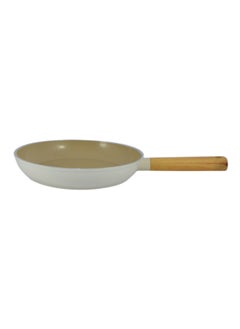 اشتري Swiss Crystal High Quality Ceramic Coating Non-Stick Frypan - 26cm - Natural Wood Handle - Beige في الامارات