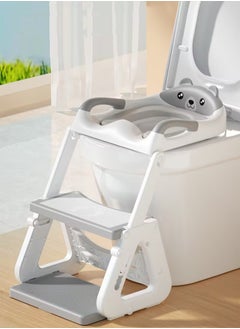 اشتري Toilet Potty Training Seat with Step Stool Ladder, Training Toilet for Kids Boys Girls Toddlers, Comfortable Safe Potty Seat with Anti-Slip Pads Ladder(GREY) في السعودية