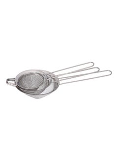 اشتري Stainless Steel Strainer Set - 3 Pieces Silver في مصر