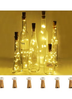 Buy Wine Bottle Lights with Cork, 6 Pack Battery Operated 15 LED Cork Shape Silver Wire Colorful Fairy Mini String Lights for DIY, Party, Decor,Wedding (Warm White) in UAE