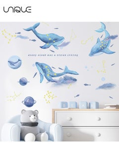 Buy Cartoon Dolphin Wall Sticker, Fantasy Star Decal, DIY Removable Large Art Decoration, Peel and Stick, for Kids Baby Boys Girls Playroom Bedroom Decor in UAE