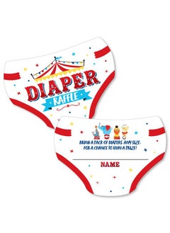 اشتري Carnival Step Right Up Circus Diaper Shaped Raffle Ticket Inserts Carnival Themed Baby Shower Activities Diaper Raffle Game Set Of 24 في الامارات