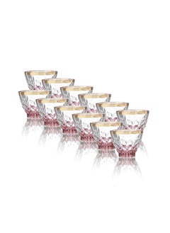 Buy Japanese glass Arabic coffee set 12 pcs with gold line in Saudi Arabia