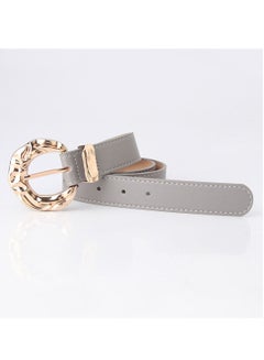 Buy Fashion Personality Student Decoration Trend Women Metal Buckle Belt 106cm Grey in UAE
