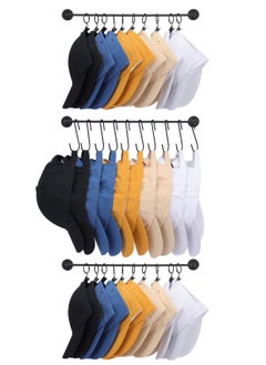 Buy SYOSI Hat Rack for Wall with 36 Hooks, Hat Organizer Holder for Baseball Caps, Cap Organizer Hanger, Hat Hanger for Closet, for Closet Bedroom Laundry Set of 3 (Black) in Saudi Arabia