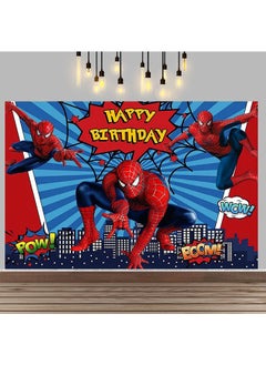 Buy Spider-Man Birthday Party Large Size Background Decorative Cloth for Children's Birthday Photography Supplies Background Photo Props (Size: 150cmX210cm) in Saudi Arabia