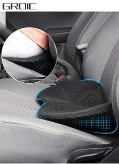 اشتري Car Seat Cushion, Multi-Use Memory Foam Car Lower Back Support Pad for Driver Lumbar Support Pillow for Car Back Pain Relief Wedge Seat Cushions Road Trip Essential (Black) في الامارات