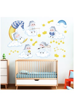 Buy Cartoon Sleeping Children Wall Sticker Perfect For Kids' Bedrooms And Nurseries in Saudi Arabia