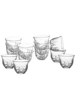 Buy A set of Saudi coffee cups of pure and pure glass consisting of 12 cups in Saudi Arabia