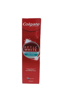 Buy Colgate Optic White Lasting White Fluoride Toothpaste 75ml Pack of1 in UAE