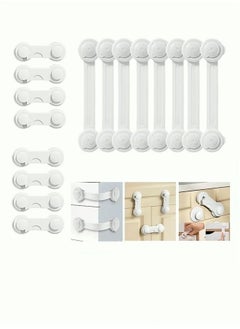 Buy 16-Piece Baby Safety Strap Locks Child Lock for Cabinets and Drawers, Toilet, Fridge & More. 3M Adhesive Pads. Easy Installation, No Drilling Required, White in Saudi Arabia