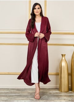 Buy Velvet Collared Front Open Abaya in Saudi Arabia