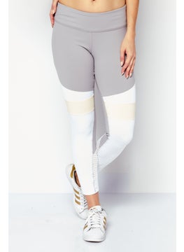 اشتري Women Sportswear Fit Training Tights, Grey/White في الامارات