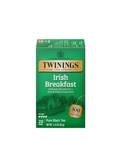 Buy Twinings Irish Breakfast Individually Wrapped Tea Bags, 20 Count Pack of 6, Caffeinated, Flavourful, Robust Black Tea in UAE