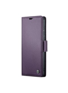 Buy Flip Wallet Case For Samsung Galaxy S21 Fe [RFID Blocking] PU Leather Wallet Flip Folio Case with Card Holder Kickstand Shockproof Phone Cover (Purple) in Egypt