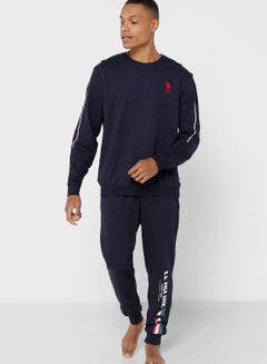 Buy Logo Printed Sweatshirt And Sweatpants Pyjama Set in UAE