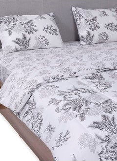 اشتري Stella 3-Piece Comforter Set, Ivory, Grey & Black – 200TC, 240x260 cm في الامارات