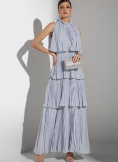 Buy Pleated Ruffle Detail Layered Dress in Saudi Arabia