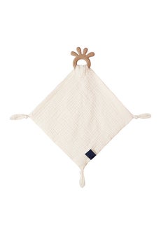 اشتري Soft Cotton Baby Appease Towel Comfortable Soothing Security Blanket with Teether Ring for Infants Toddlers في الامارات