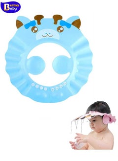 Buy Adjustable Baby Bath Shower Cap, Blue in Saudi Arabia