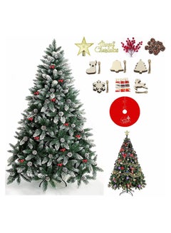 Buy SINCHER Artificial Tree Holiday Flocking Spray White Tree 1250 Branch Tips Including 12 Decorative Accessories in UAE