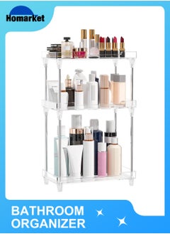 Buy Bathroom Organizer Countertop,3-Tier Vanity Tray Shelf Cosmetic Organizer Perfume Skincare Stanading Counter Shelf,Multi-Functional Acrylic Organizer Bathroom Tray in UAE