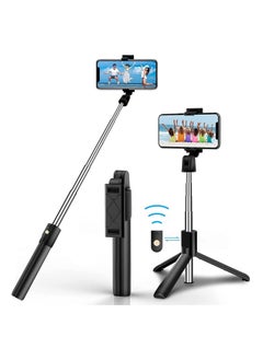 اشتري Selfie Stick Tripod, Extendable 3 in 1 Aluminum Bluetooth Selfie Stick with Wireless Remote and Tripod Stand for iPhone 13/13 Pro/12/11/11 Pro/XS Max/XS/XR/X/8/7 في السعودية