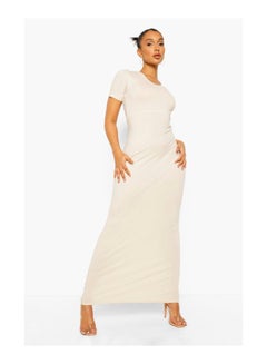Buy Basic Short Sleeve V Neck Maxi Dress in UAE