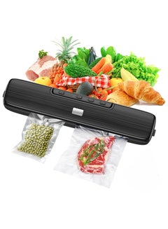 Buy Vacuum Sealer Machine - Food Vacuum Sealer Automatic Air Sealing System for Food Storage Dry and Moist Food Modes Compact Design 12.6 Inch with 15Pcs Seal Bags Starter Kit (Black) in Saudi Arabia