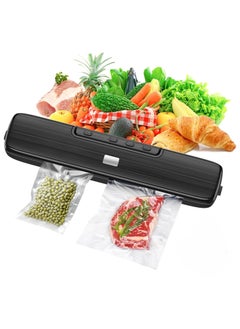 Buy Vacuum Sealer Machine - Food Vacuum Sealer Automatic Air Sealing System for Food Storage Dry and Moist Food Modes Compact Design 12.6 Inch with 15Pcs Seal Bags Starter Kit (Black) in Saudi Arabia