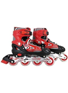 Buy Adjustable Roller Skate Shoe for children Outdoor Skating (Red 35-38) in UAE